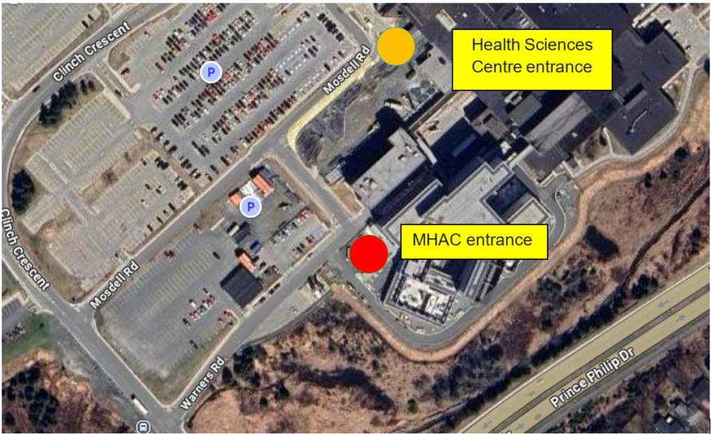 Ariel view of the Health Sciences Centre and the Mental Health and Addictions Centre
